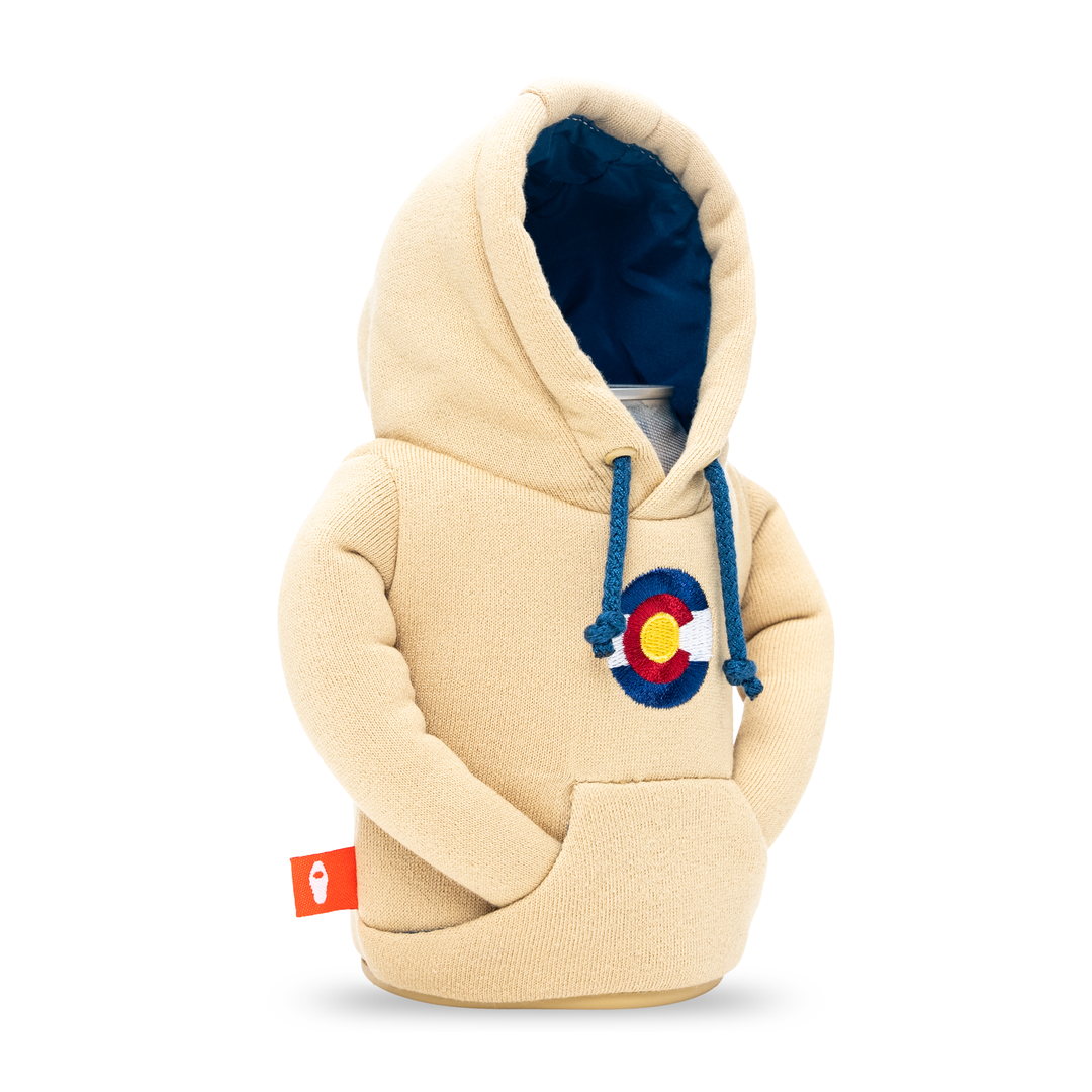 The Hoodie - Puffin Drinkwear drink sleeves #color_taco-tan-sailor-blue-colorado
