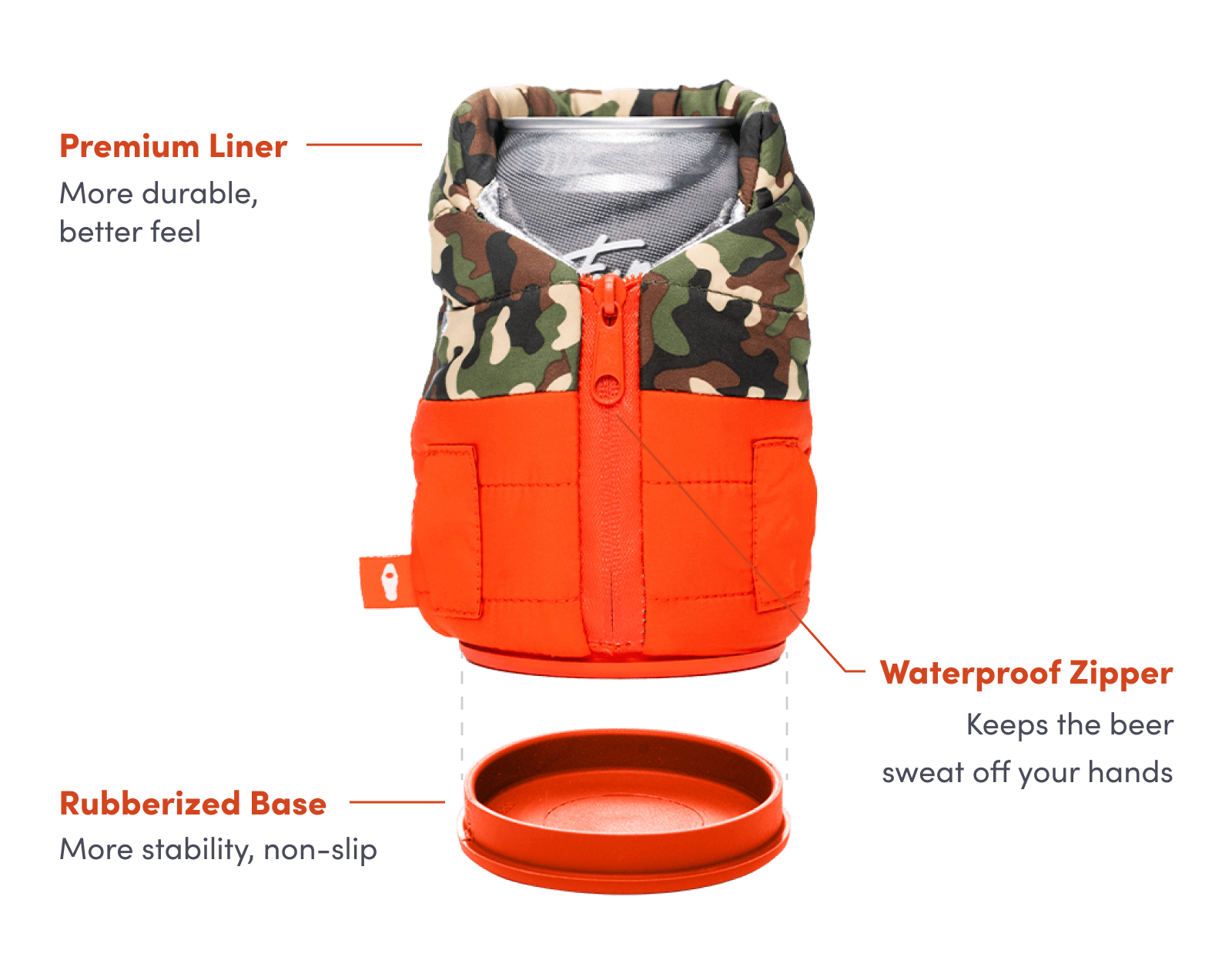 The Puffy Vest Woody and Red Koozie - Puffin Drinkwear