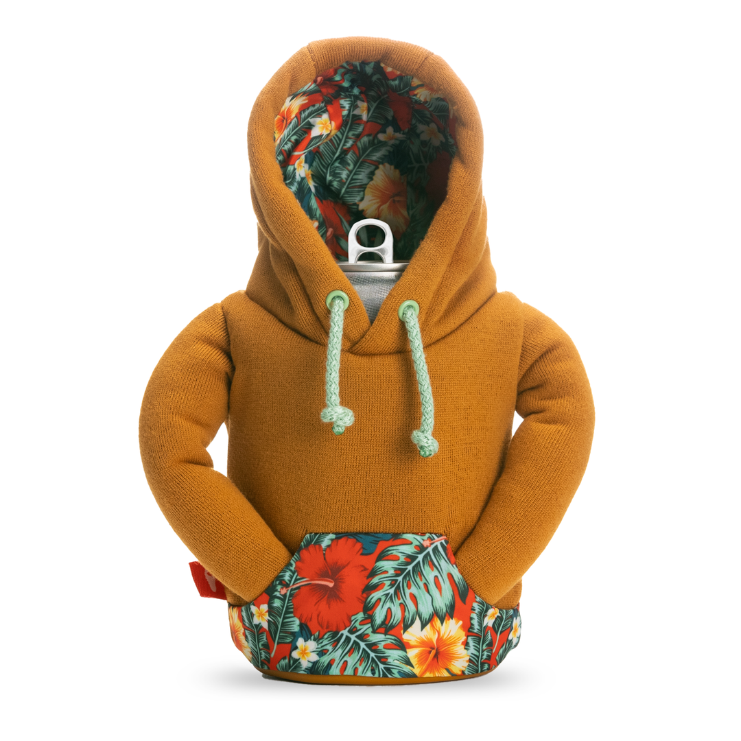 The Hoodie by Puffin Drinkwear drink sleeve #color_honey-brown-island-time