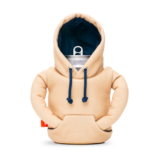 The Hoodie by Puffin Drinkwear drink sleeve #color_taco-tan-sailor-blue