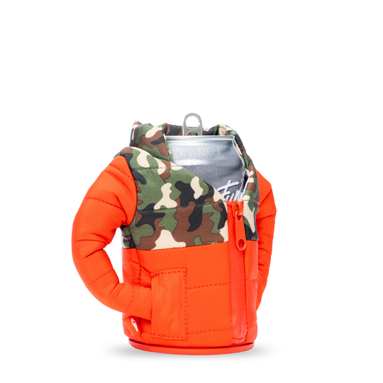 The Puffy - Puffin Drinkwear drink sleeves #color_puffin-red-woodsy-camo