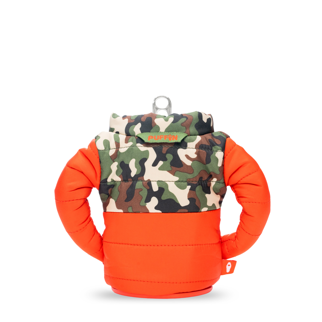 The Puffy - Puffin Drinkwear drink sleeves #color_puffin-red-woodsy-camo