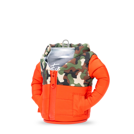 The Puffy - Puffin Drinkwear drink sleeves #color_puffin-red-woodsy-camo