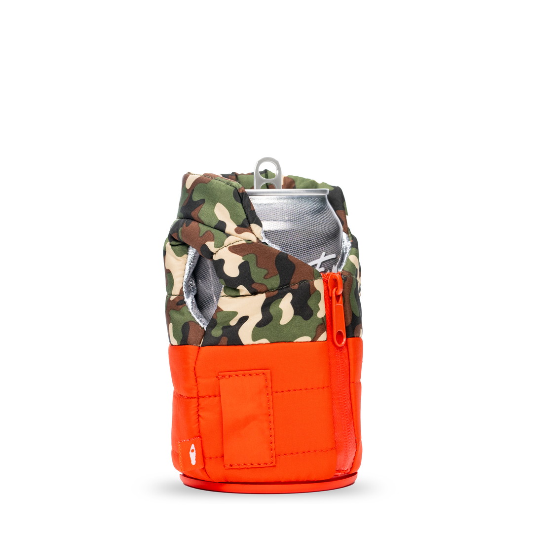 The Puffy Vest - Puffin Drinkwear drink sleeves #color_puffin-red-woodsy-camo