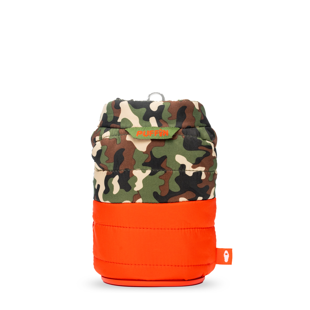The Puffy Vest - Puffin Drinkwear drink sleeves #color_puffin-red-woodsy-camo