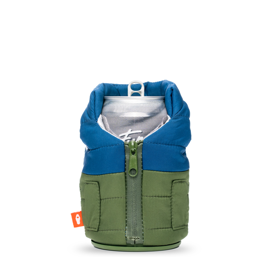 The Puffy Vest - Puffin Drinkwear drink sleeves #color_olive-green-sailor-blue