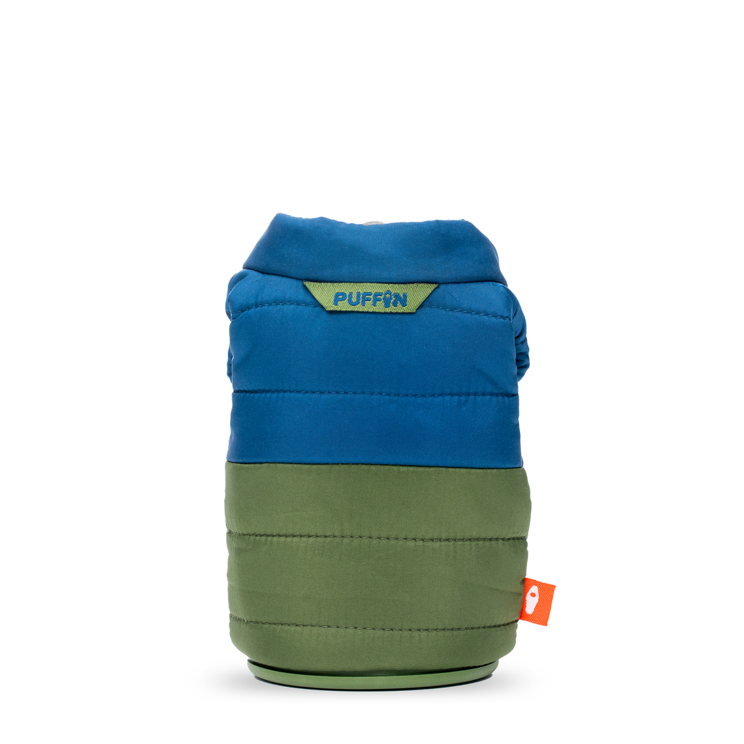 The Puffy Vest - Puffin Drinkwear drink sleeves #color_olive-green-sailor-blue