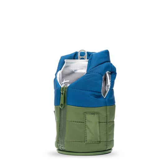 The Puffy Vest - Puffin Drinkwear drink sleeves #color_olive-green-sailor-blue