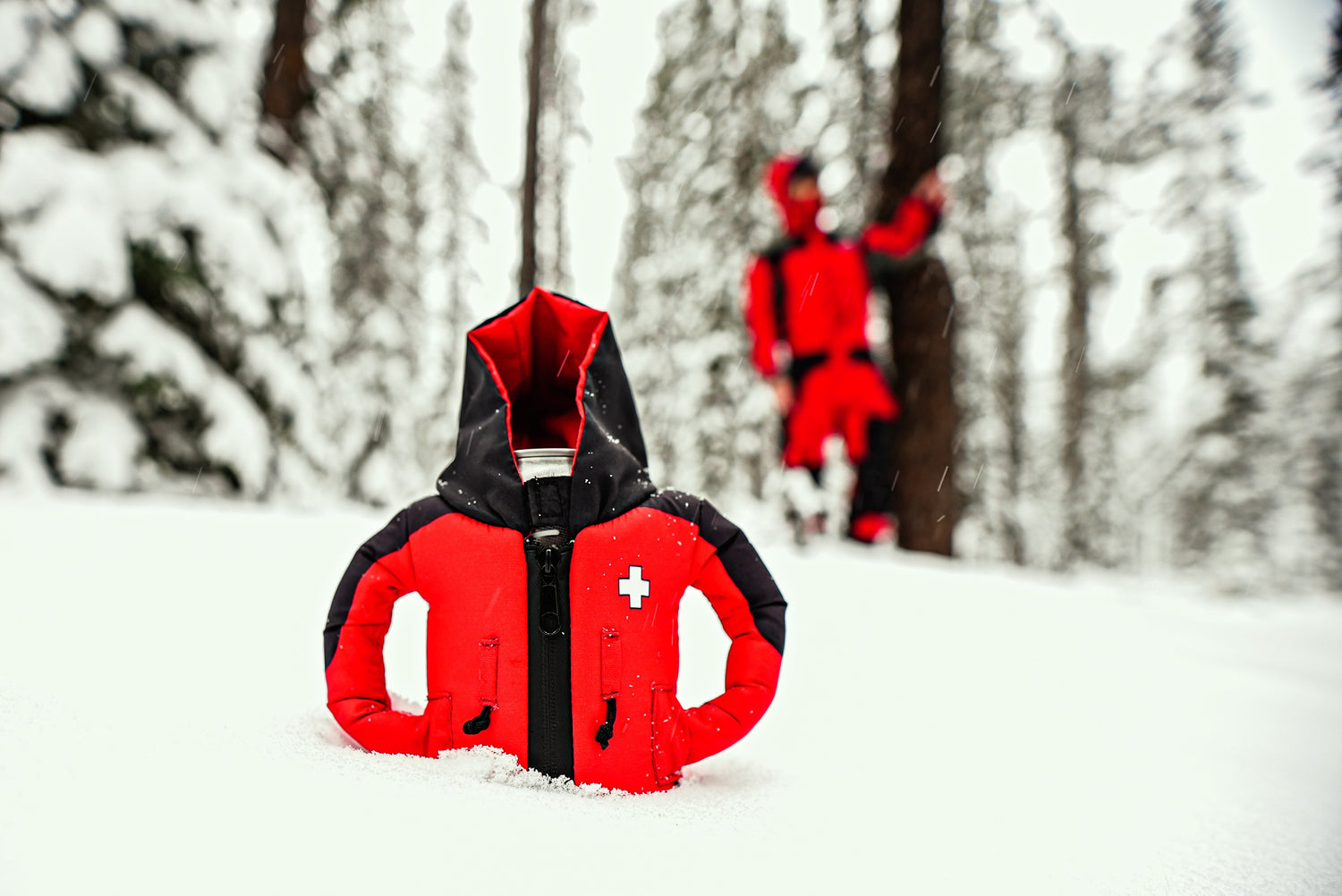 The Patroller koozie in the snow