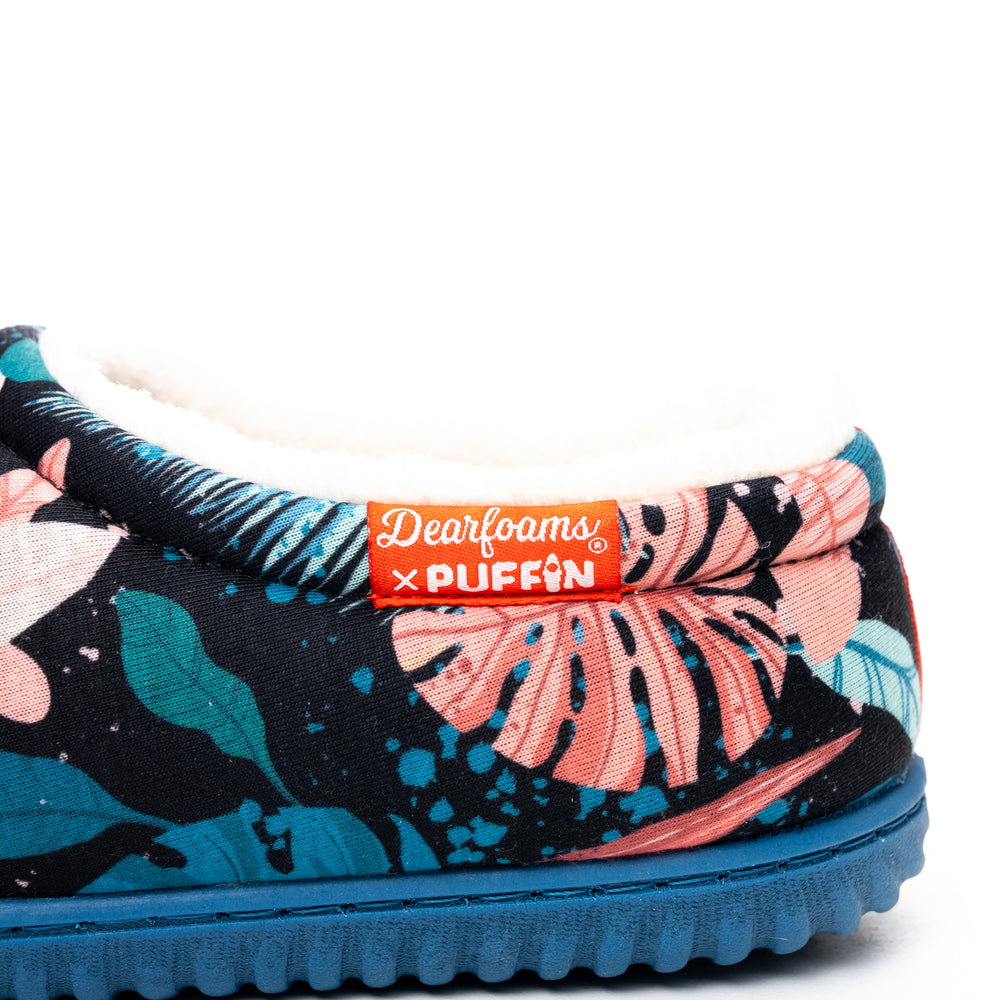 The Aloha Dearfoams Collab - Puffin Drinkwear drink sleeves #color_black-montsterra