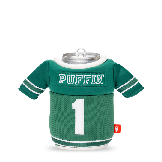 The Gridiron - Puffin Drinkwear drink sleeves  #color_forest-green-sandy-white