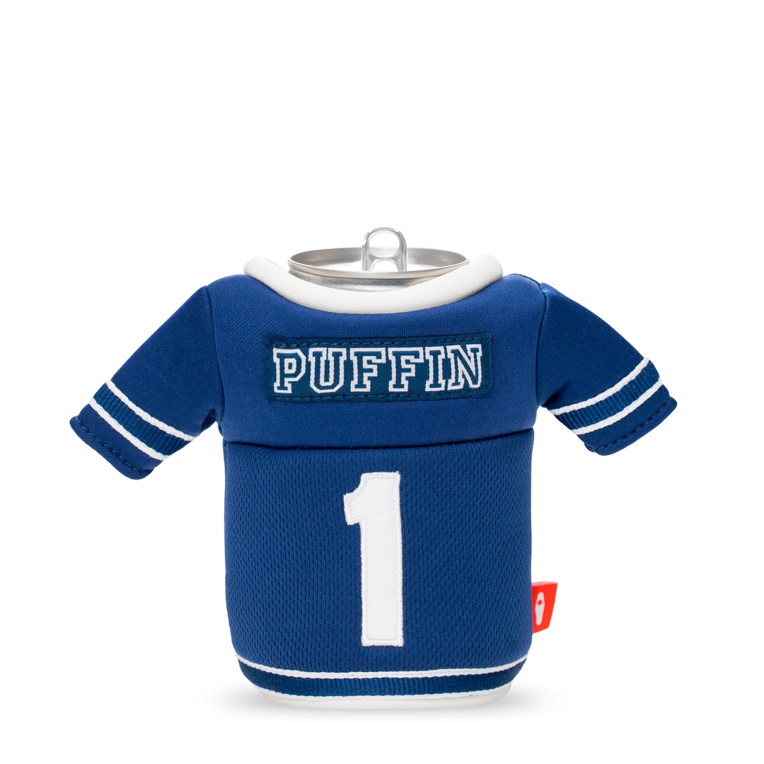 The Gridiron - Puffin Drinkwear drink sleeves #color_navy-blue-sandy-white