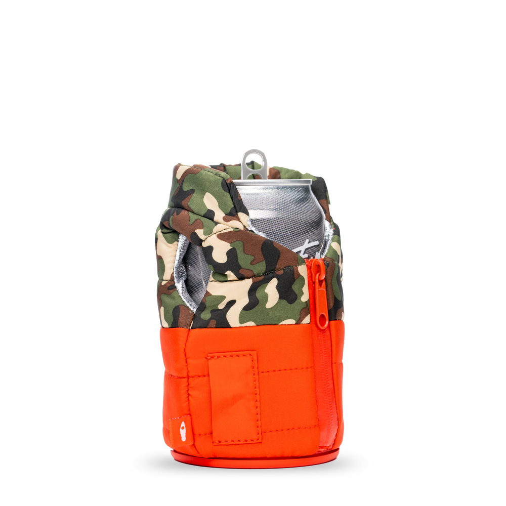 The Puffy Vest - Puffin Drinkwear drink sleeves #color_puffin-red-woodsy-camo